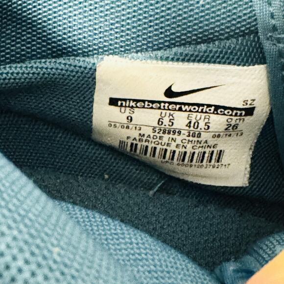 Nike Shoes Womens 9 Blue Suede Leather Dunk Sky Hi Hidden Wedge High Top Sneaker - Picture 9 of 10